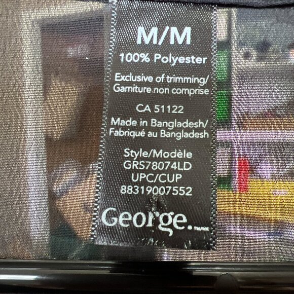 George Sheer Blouse with Purple / Pink Detail - Size M - Picture 2 of 2